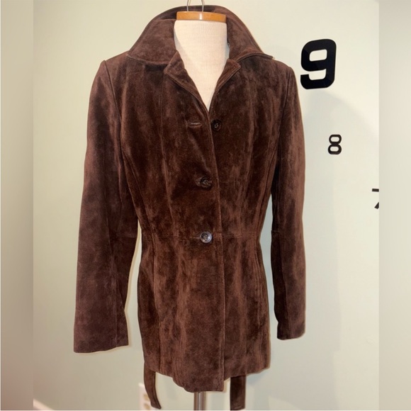 Reaction Kenneth Cole Jackets & Blazers - Reaction Kenneth Cole Dark Brown Suede Trench Coat